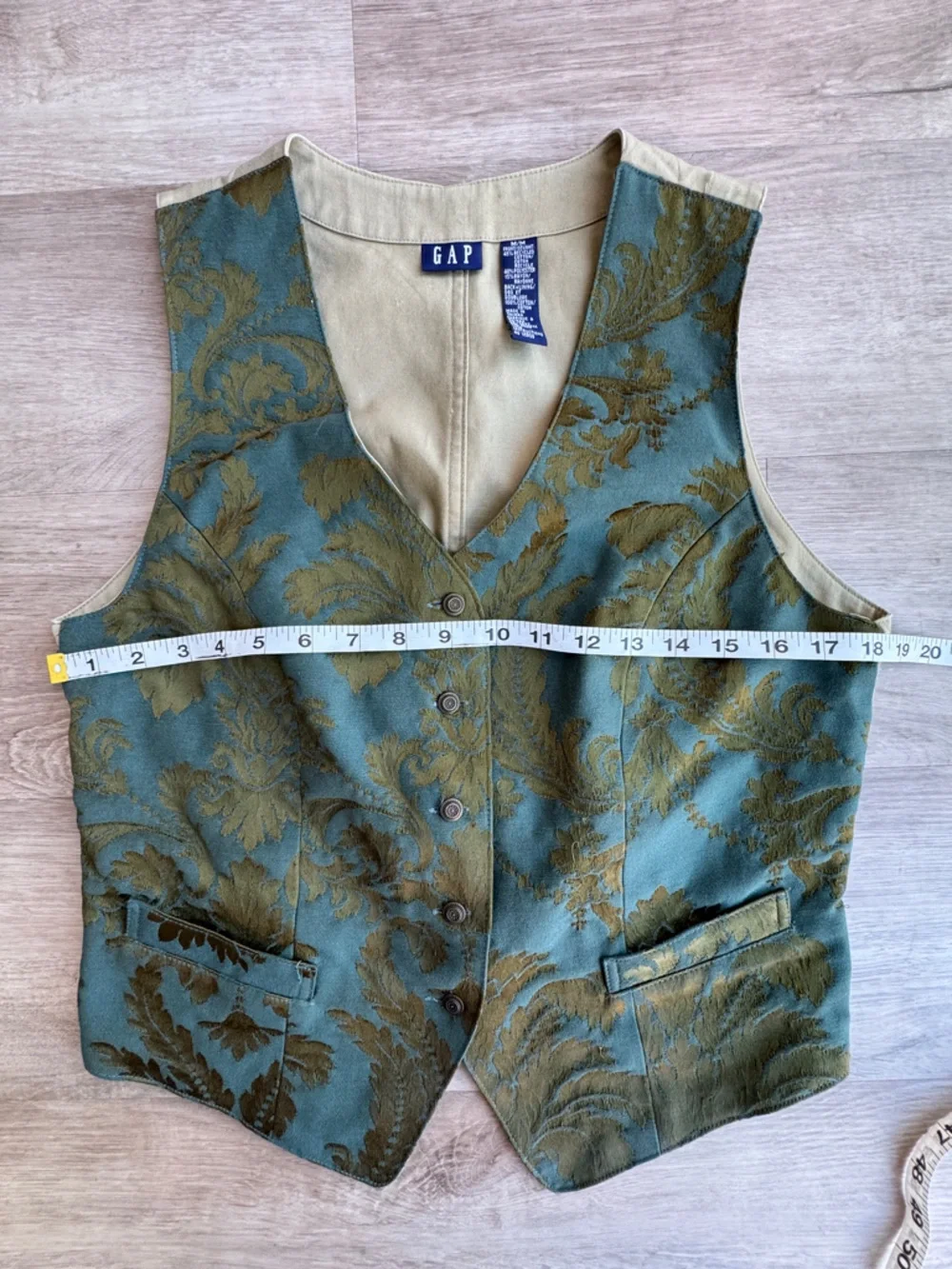 Vtg 90s Gap Floral Tapestry Vest Womens Medium Boho Hippie Artsy - Picture 3 of 5